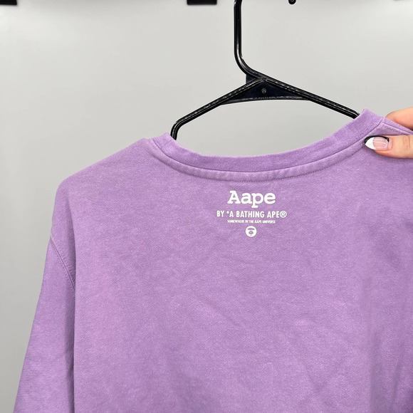 Bathing Ape BAPE Lavender Purple Crew Neck L - Picture 5 of 8
